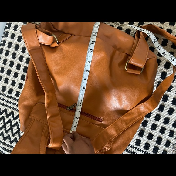 H&M Bags Brown Faux Leather Backpack Poshmark